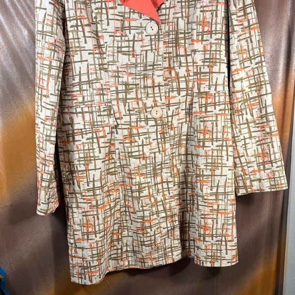Ideology washable‎ denim Women's Trench Coat in Orange and Cream box 125 - Picture 2 of 9